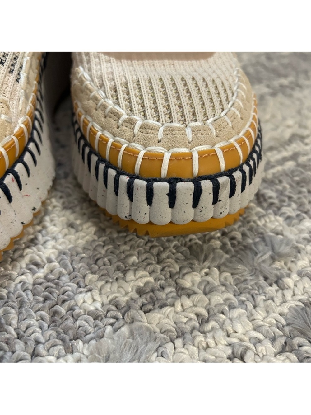 Chloé Beige Nama Woven Platform Low Top Sneakers Shoes Size EU:42 US:10 NWOB - Picture 14 of 16